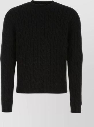 Prada cable knit wool blend sweater