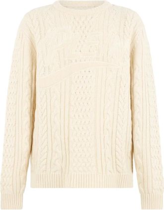 Philipp Plein Pullover Round Neck LS Love - Heren - Ronde hals truien - Beige - S - Wol - Truien & Vesten