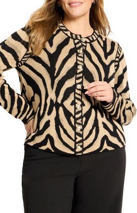 Nic+Zoe Animal Print Cardigan in Neutral Multi at Nordstrom, Size 1 X
