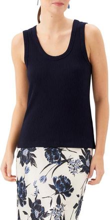 Karen Kane Scoop Neck Rib Tank in Navy at Nordstrom, Size X-Large