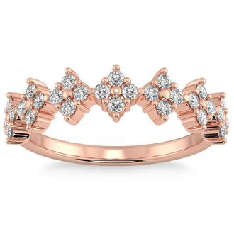 Pompeii3 1/2Ct TW Round Cut Diamond Wedding Ring 14k Gold Stackable Band Lab Grown