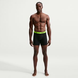 Nike Mens Essential Cotton Stretch Boxer Briefs (3-Pack) in Black | KE1276-413