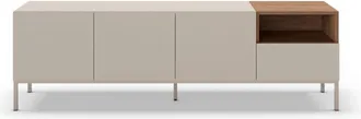 DRAWER Mueble de TV 3 puertas 1 cajón de madera y metal L180cm - Beige