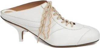 Dries Van Noten 60mm lace-up mules - women - Calf Leather/Rubber/Leather - 40 - White