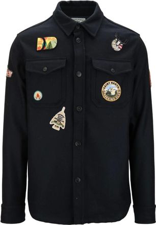 MC2 Saint Barth Overhemden, Heren, Blauw, M, Wol, Heren Knoopshirt Wolmix