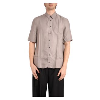 Patrizia Pepe Patrizia Pepe, Short Sleeve Shirts, male, Gray, Size: 2XL Formal Shirts