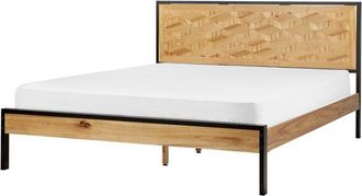 Beliani Bed ERVILLERS 160 x 200 cm (EU King Size) Natural Acacia