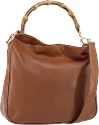 Gucci Pre-owned Handbags, female, Brown, Size: ONE SIZE Pre-owned Leather Handbag