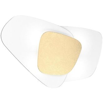 Top-Light Plafoniera vetro top light strategy 1196 plp e27 led lampada soffitto parete, finitura metallo foglia oro