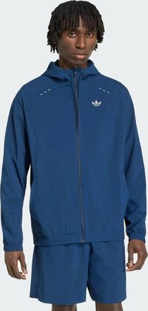 adidas Originals Tech Trefoil Essentials - Top sportivo con zip integrale e cappuccio color indaco notte-Blu