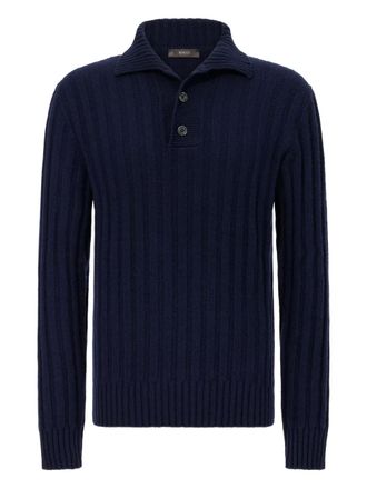 Boggi Milano Gebreide pullover met polokraag - Blauw