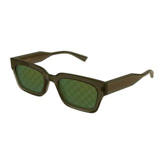 Gucci Sunglasses, unisex, Green, Size: 53 MM Rectangular Frame Sunglasses