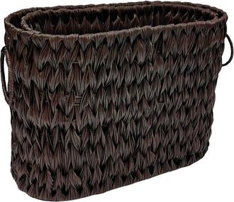 OEM Cesta De Almacenamiento Tejida, Cesta De Mimbre Impermeable Con Asas, Cesta Organizadora Tejida, Cesta De Despensa, Cesta De Almacenamiento