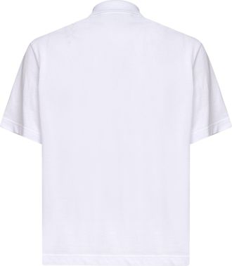 Moncler Mens Polo Shirt White Cotton Pique T-shirts And Polos