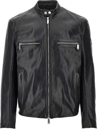 Dsquared2 Leather Biker jacket Man 50