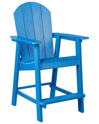 Beliani Silla de bar de jard&iacute;n Material sint&eacute;tico Azul
