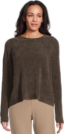 Eileen Fisher Chenille Blend Square Armhole Sweater Womens Sweater Rye : XL, Cotton/Lyocell/Tencel