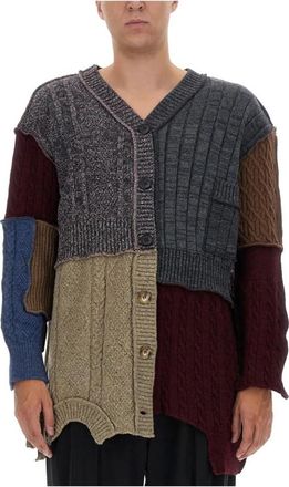 Dolce & Gabbana Patchwork Cardigan - Heren - Vesten - Veelkleurig - S - Wol - Truien & Vesten