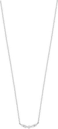 Carriere Jewelry Curved Diamond Bar Pendant Necklace - 0.06ct. in 14K White Gold at Nordstrom Rack, Size 18