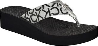 Calvin Klein Meena Wedge Flip Flop Sandal in Black 004 at Nordstrom Rack, Size 10