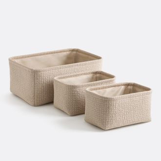 La Redoute Interieurs Set van 3 manden van reli&euml;fstof, ITANG