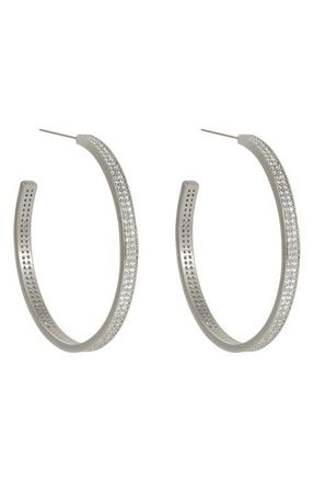 Dean Davidson Petite Pav&eacute; Midi Hoop Earrings in White Cz at Nordstrom