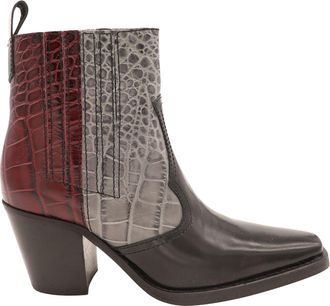 Ganni Ganni Western Ankle Boots in Multicolor Leather