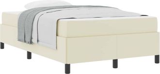 vidaXL Bed Frame with Mattress Cream 120 x 200 cm Fabric vidaXL