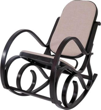 Hhg Mecedora M41, Sill&oacute;n Giratorio Sill&oacute;n Tv, Madera Maciza, Aspecto Nogal, Tela/textil Beige