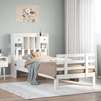 Berkfield Home Bookcase Bed without Mattress White 90x190 cm Single Solid Wood Pine