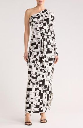 Diane Von F&uuml;rstenberg Coco One-Shoulder Long Sleeve Silk Dress in Dcwim at Nordstrom Rack, Size Xx-Small