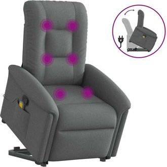 vidaXL Vidaxl - Silla De Masaje Reclinable De Pie De Tela Gris Oscuro