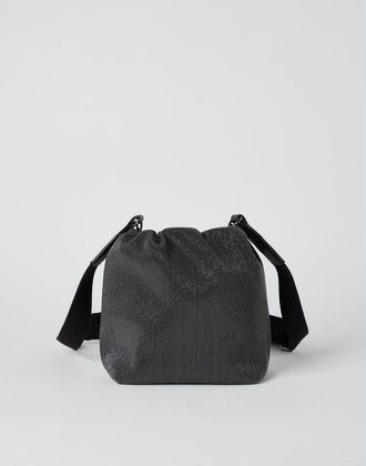 Brunello Cucinelli Womens Black Textured Shoulder Bag
