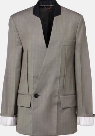 Victoria Beckham Herringbone virgin wool blazer