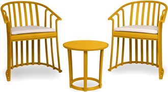 Resol Sillas Con Brazos Cojines Y Mesa Raff Resol Pl&aacute;stico Amarillo (pack De 2+1)