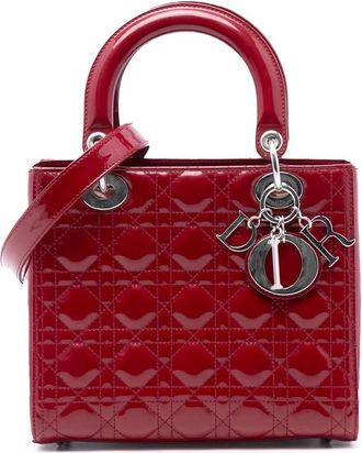 Dior Pre-owned Dior Medium Patent Cannage Lady Dior 01-BO-0126