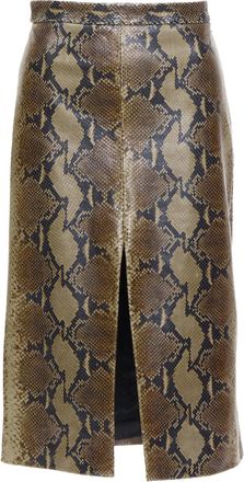 Khaite 2023 Fraser Brown Python Leather Skirt