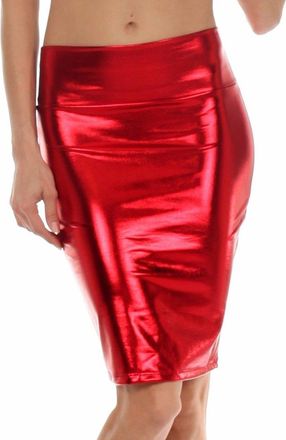 Generic Unbranded New Womens High Waist Wetlook PVC Leather Shiny Metallic Liquid Pencil Midi Skirt. UK 8-22