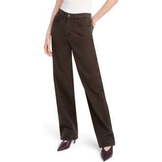 Favorite Daughter The Mischa Super High Waist Wide Leg Jeans in Espresso at Nordstrom, Size 33