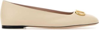 Valentino Garavani White Logo Ballet Flats