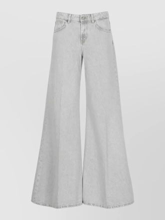 Dondup wide leg cotton palazzo jeans zip detail