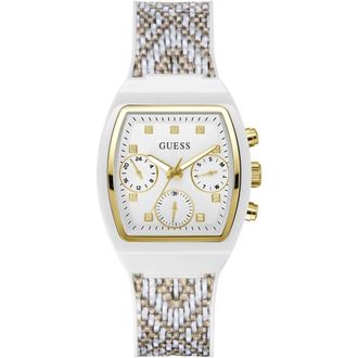 Guess 36 mm Silicone Multifunctioneel Horloge - Dames - Horloges - Wit - ONE Size - Accessoires