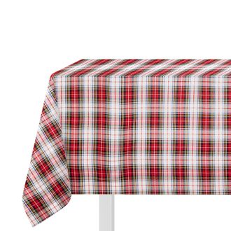 KASANOVA Tovaglia natalizia tartan 140x320 cm bianco