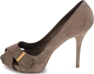 Louis Vuitton 110mm suede crisscross pumps - Neutrals