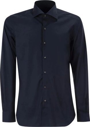 Fay Overhemd met regular fit - Heren - Casual Overhemden - Blauw - XL - Katoen - Overhemden