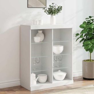 vidaXL Credenza con Luci led Bianca 81x37x100 cm - Vidaxl