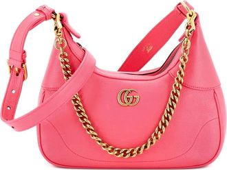 Gucci Borsa a spalla Aphrodite piccola con zip in pelle - Rosa