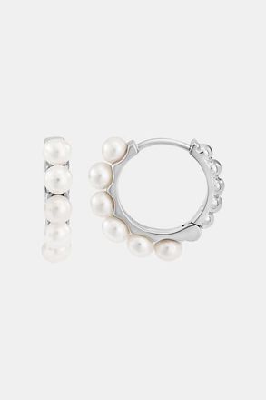 Dower & Hall Medium Timeless Pearl Huggie Hoops in Sterling Silver at Nordstrom
