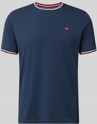 Christian Berg T-Shirt mit Kontraststreifen und Rundhalsausschnitt in Dunkelblau, Gr&ouml;&szlig;e 3XL