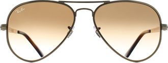Ray-Ban Aviator Unisex Arista Gold Brown Gradient RB3925 Max Metal - One Size